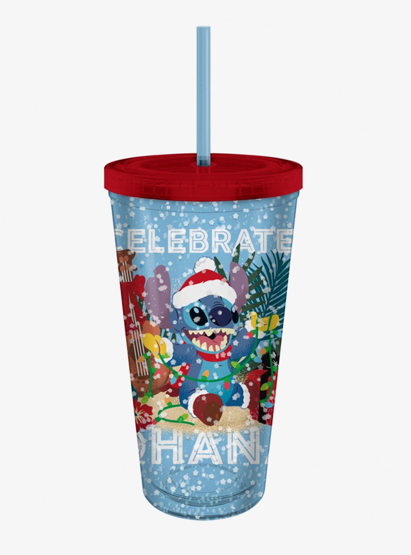 Stitch Christmas Glass Cup l Stitch Christmas Cup l Maroon Stitch Cup l  Snow Stitch Cup l Lilo and Stitch Chrstimas Cup