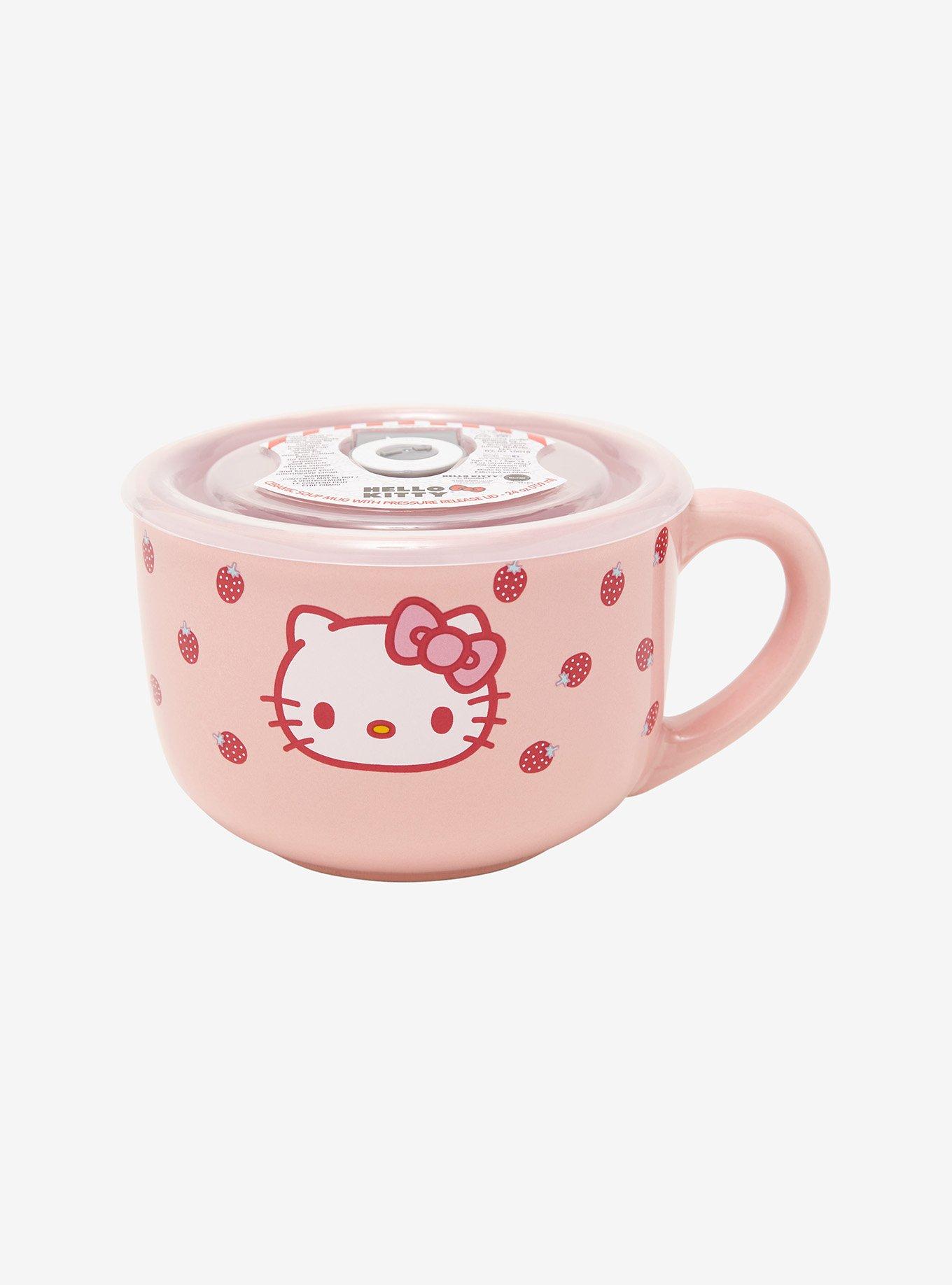 Sanrio Gudetama Late Night Snack Ceramic Soup Mug With Vented Lid 24  Ounces