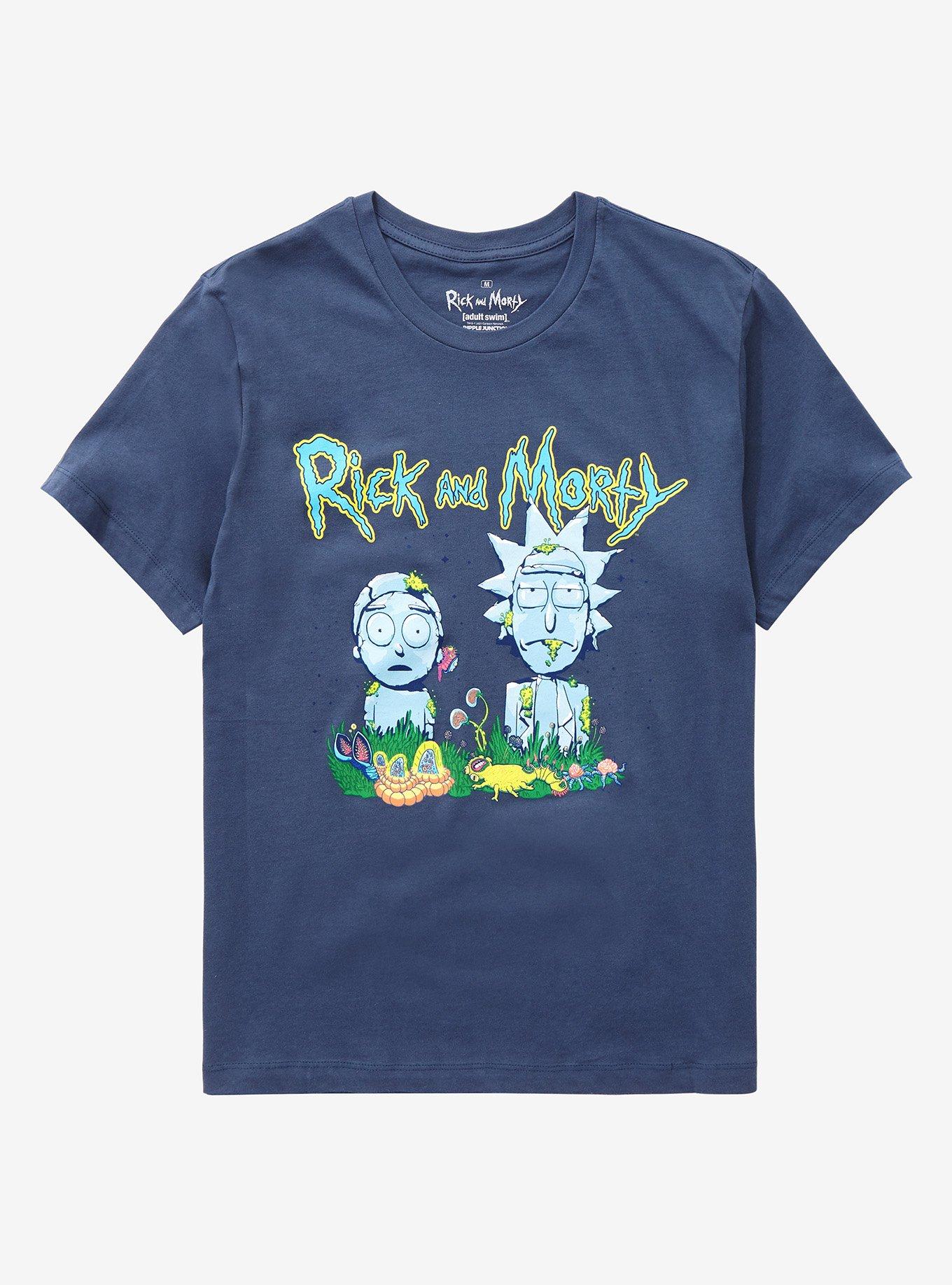 Rick and Morty Garden Statue T-Shirt - BoxLunch Exclusive, SLATE, hi-res