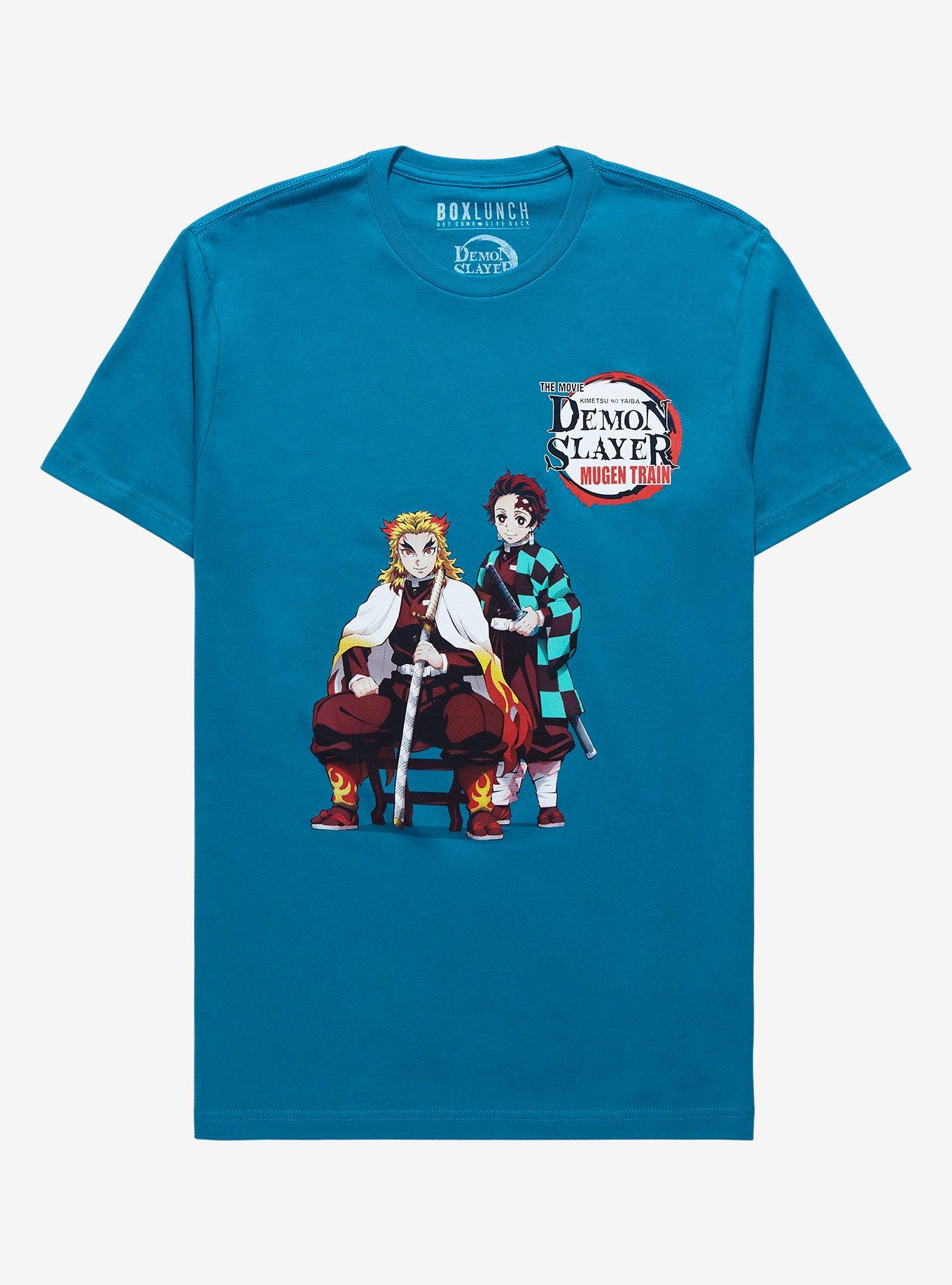 Demon Slayer: Kimetsu no Yaiba - The Movie: Mugen Train Tanjiro & Kyojuro T-Shirt - BoxLunch Exclusive, TEAL, hi-res