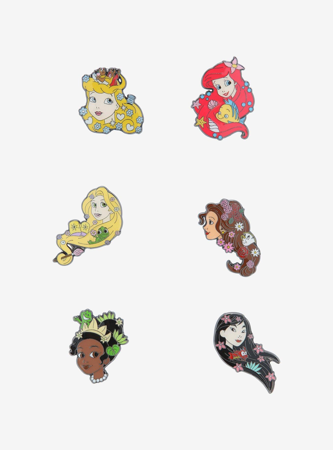 Disney Princesses Hair Icons Blind Box Enamel Pin, , hi-res