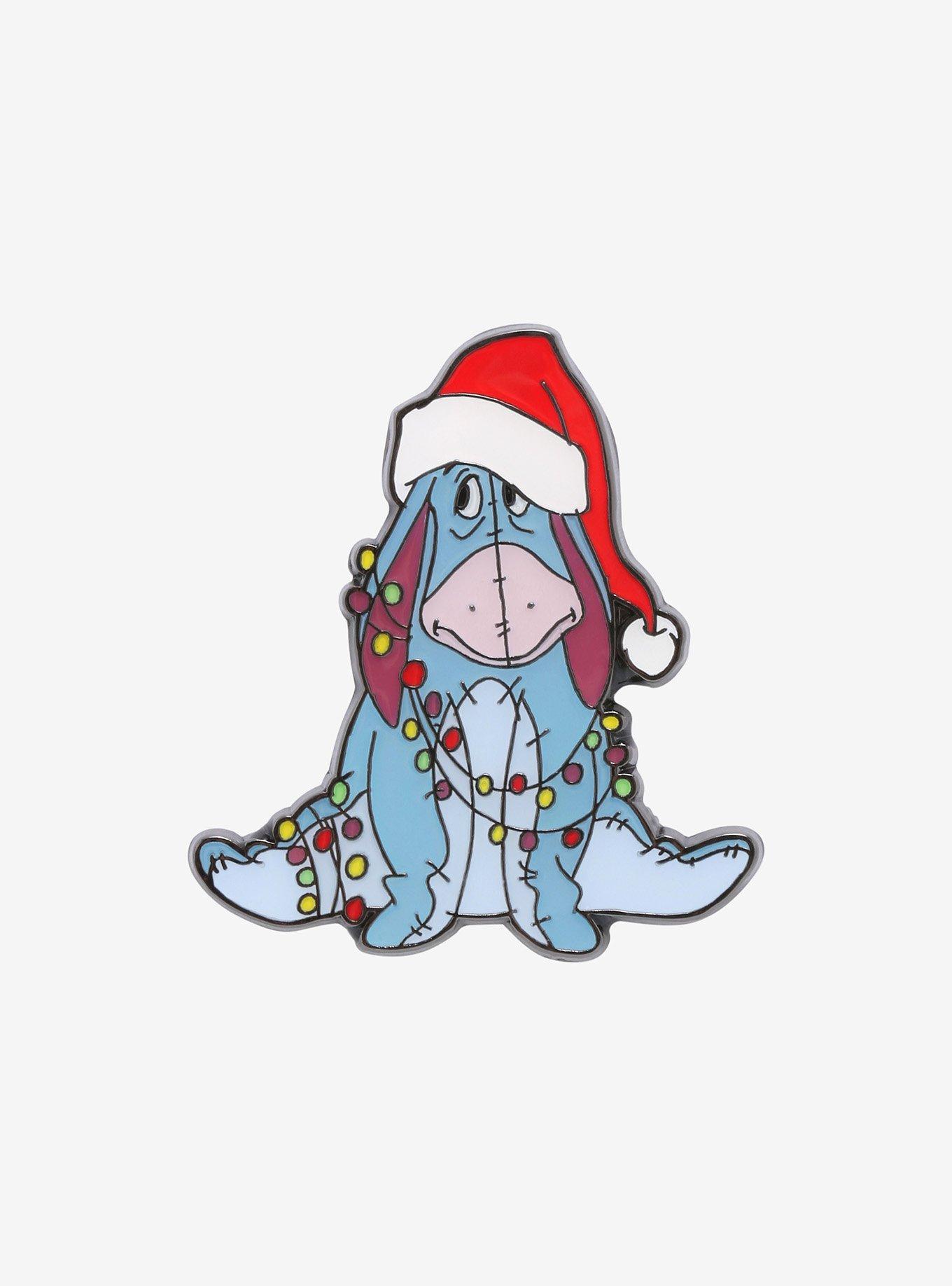 Disney Winnie The Pooh Eeyore Santa Hat Enamel Pin, , hi-res