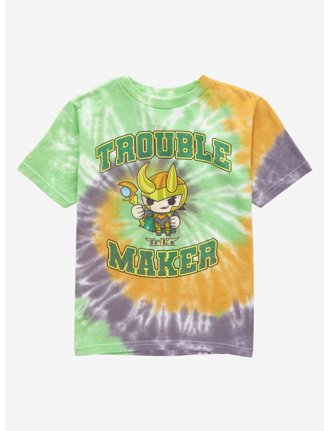 Marvel Loki Trouble Maker Tie-Dye Toddler T-Shirt - BoxLunch Exclusive, TIE DYE, hi-res