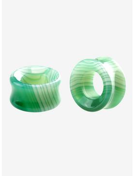 Stone Green Agate Tunnel Plug 2 Pack, , hi-res