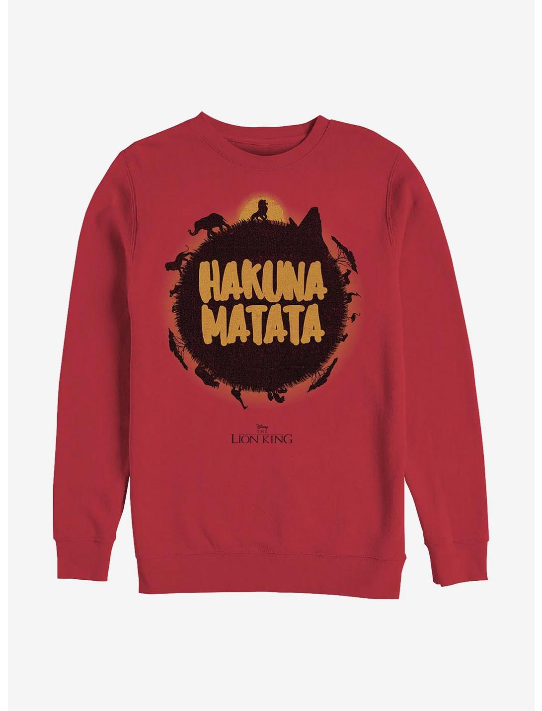 Disney The Lion King Live Action Hakuna Matata Sun Crew Sweatshirt, RED, hi-res