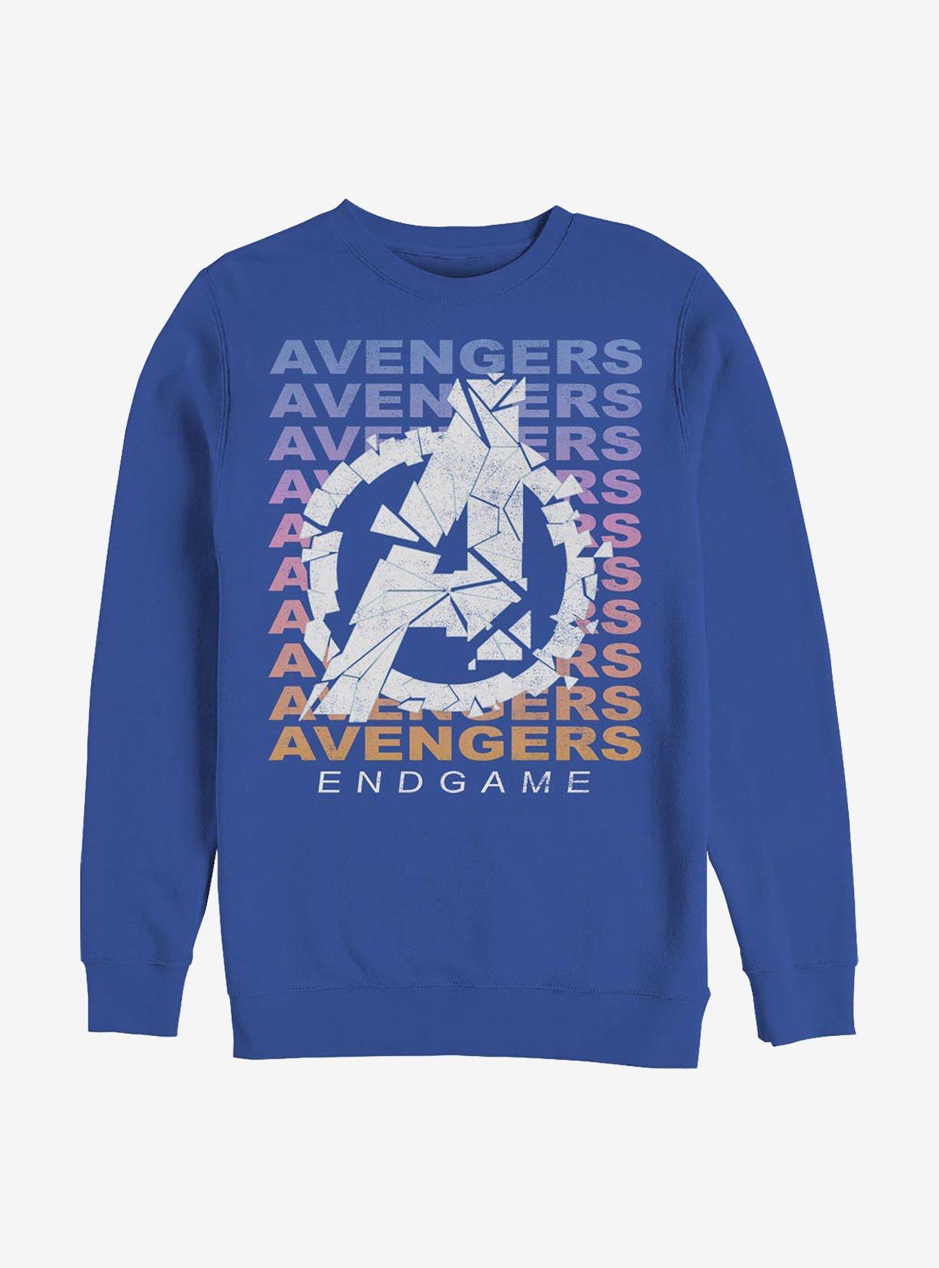 Marvel Avengers Gradient Logo Crew Sweatshirt, ROYAL, hi-res