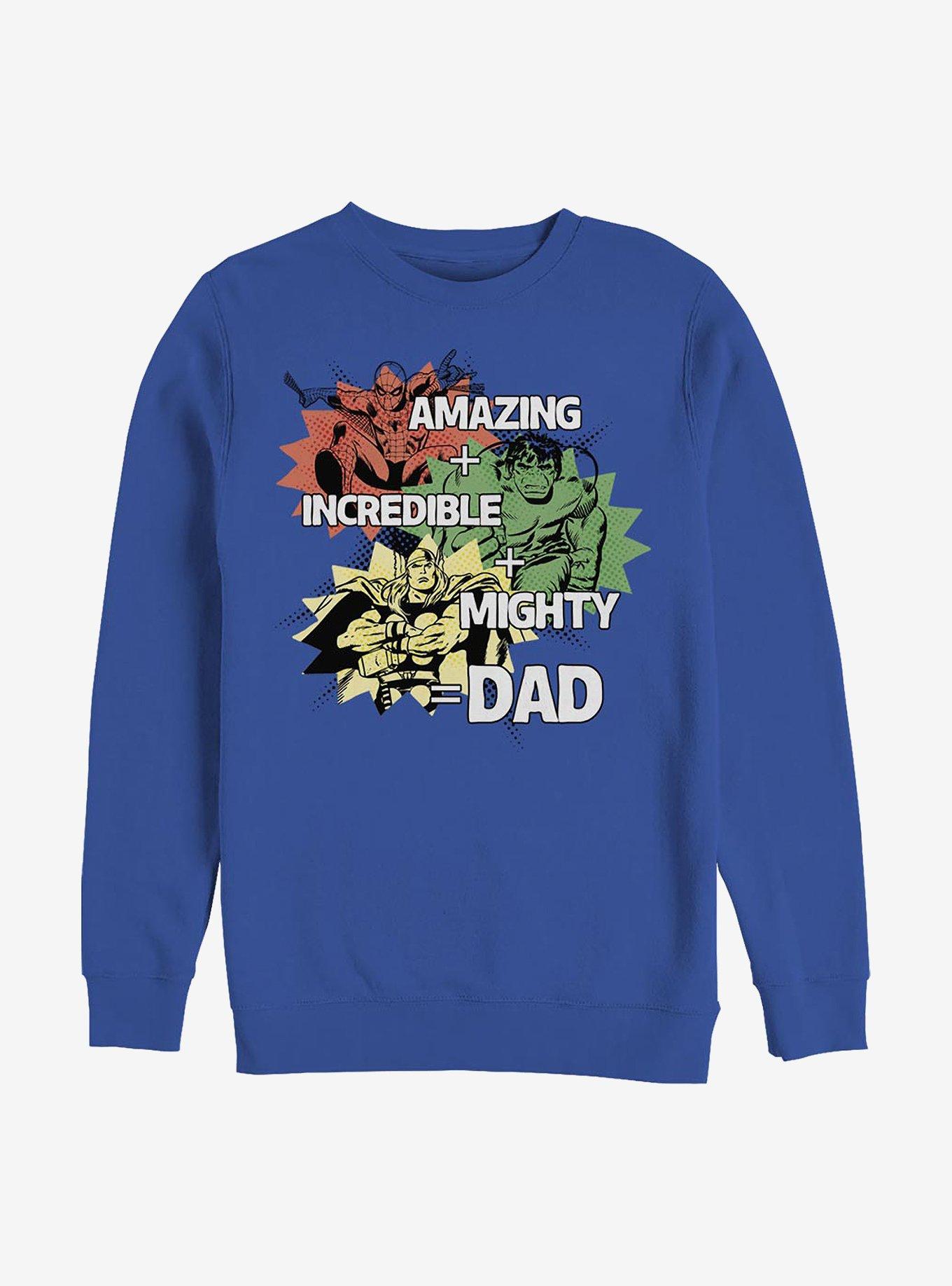 Marvel Avengers Dad Hero Equation Crew Sweatshirt, ROYAL, hi-res