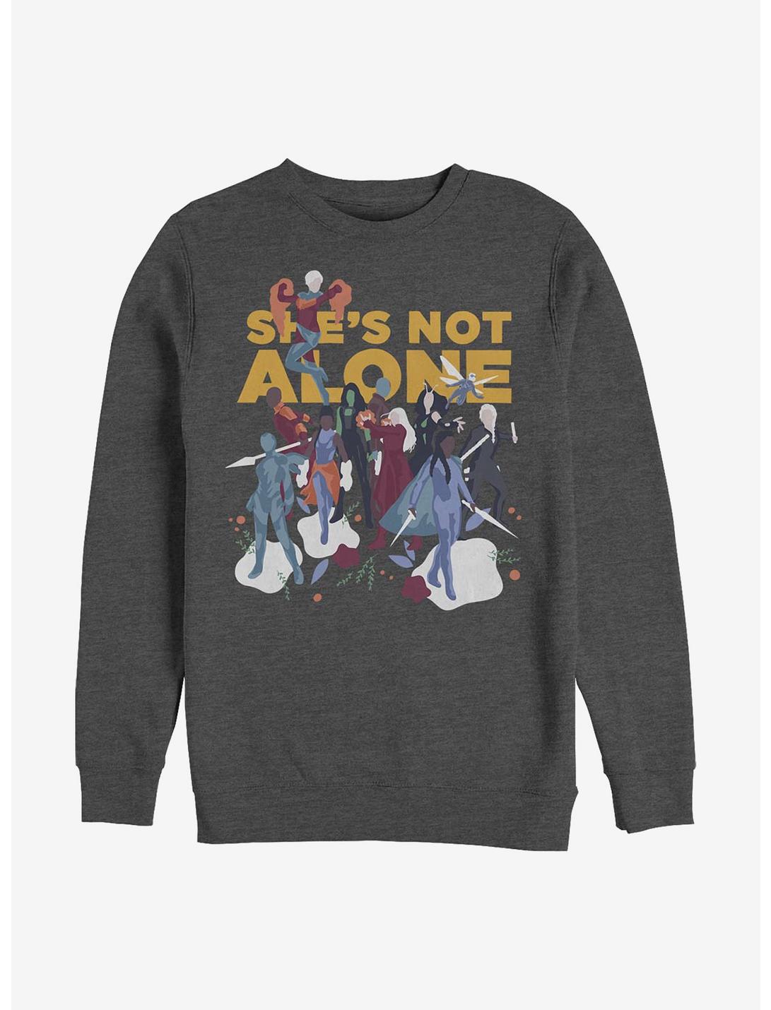 Marvel Avengers She's Not Alone Crew Sweatshirt, CHAR HTR, hi-res