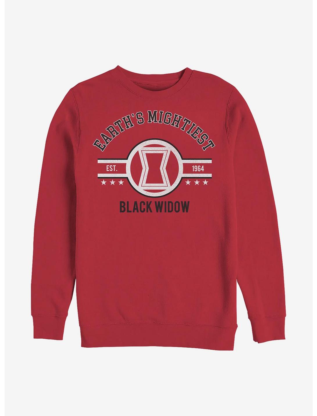 Marvel Black Widow Mighty Widow Crew Sweatshirt, RED, hi-res