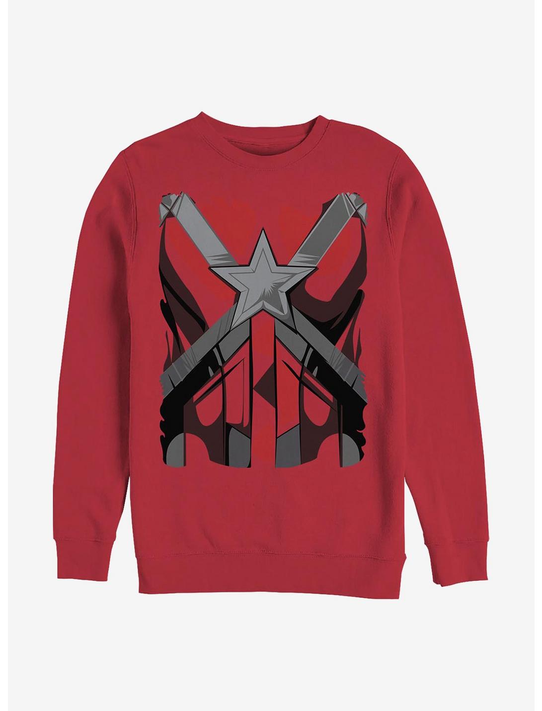 Marvel Black Widow Guardian Costume Crew Sweatshirt, RED, hi-res