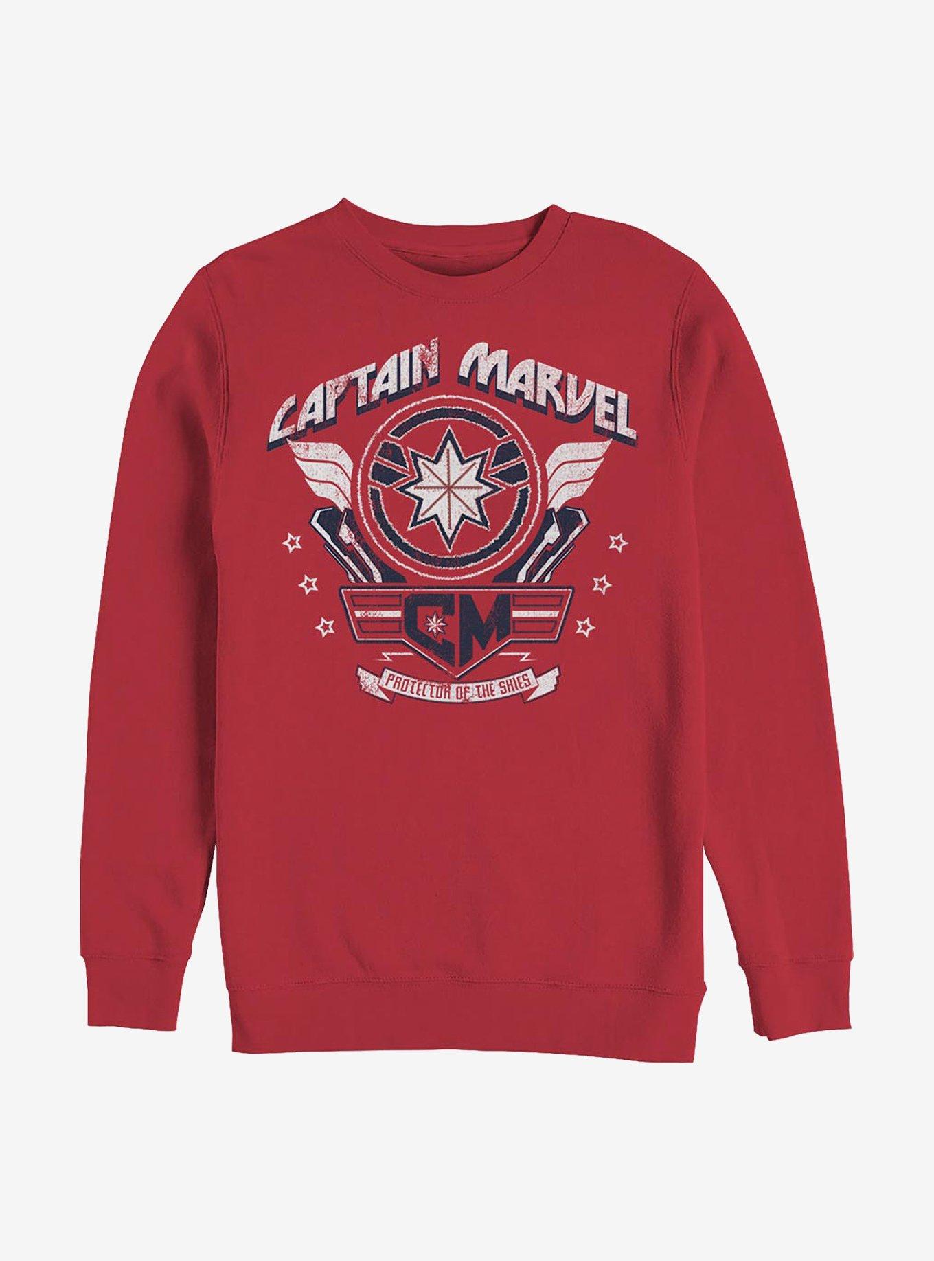 Marvel Captain Marvel Captain Plaque Crew Sweatshirt