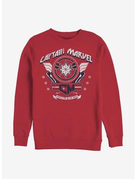 Marvel Captain Marvel Captain Plaque Crew Sweatshirt, , hi-res