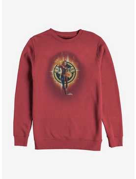 Marvel Captain Marvel Flame Logo Crew Sweatshirt, , hi-res