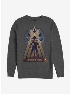 Marvel Captain Marvel Epic Stance Crew Sweatshirt, CHAR HTR, hi-res