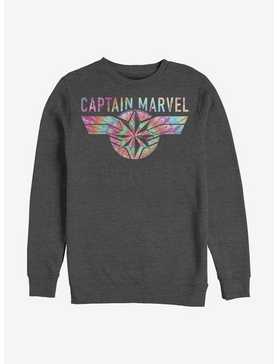 Marvel Captain Marvel Tie Dye Captain Crew Sweatshirt, , hi-res