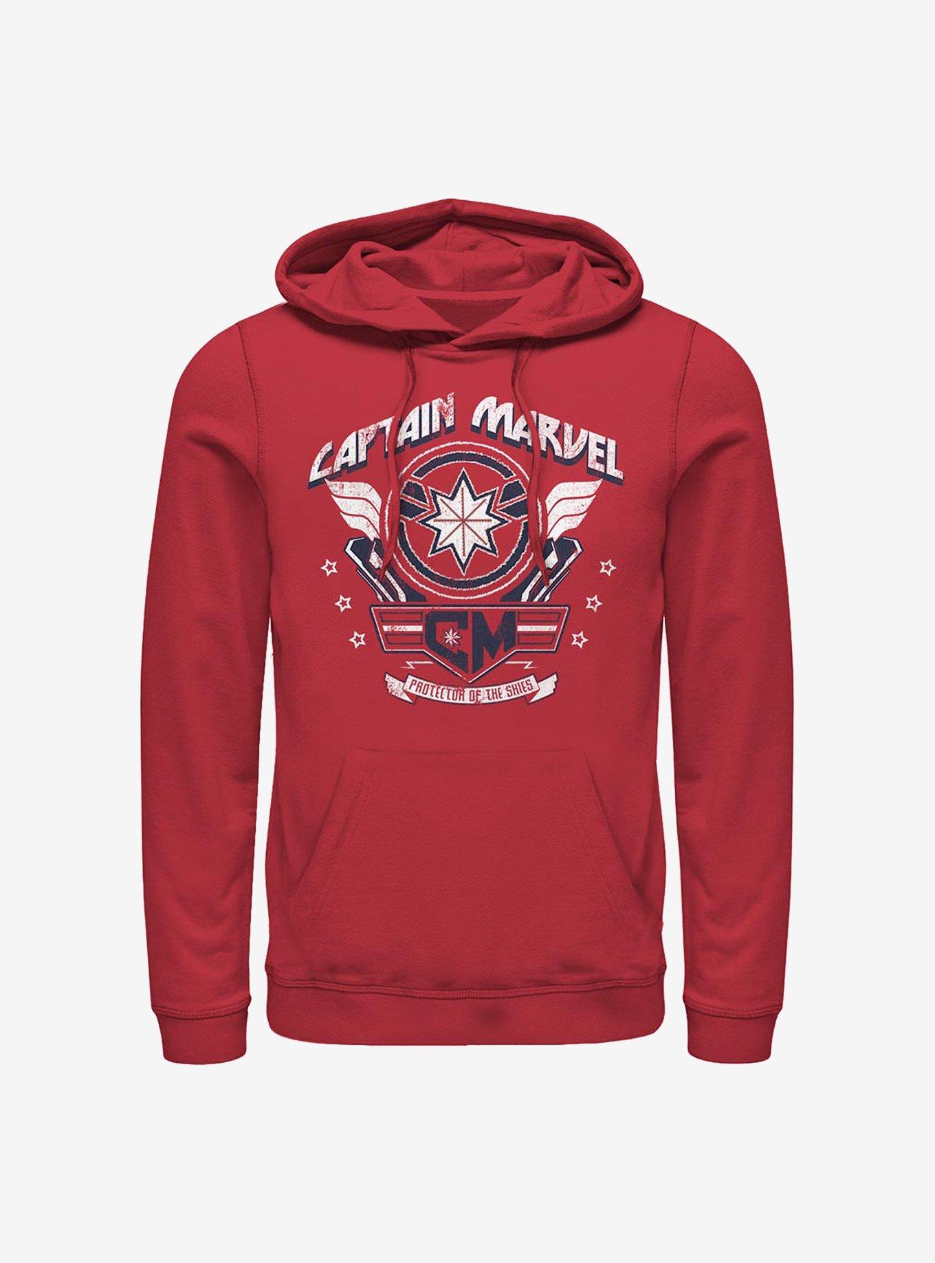 Marvel Captain Marvel Captain Plaque Hoodie, RED, hi-res