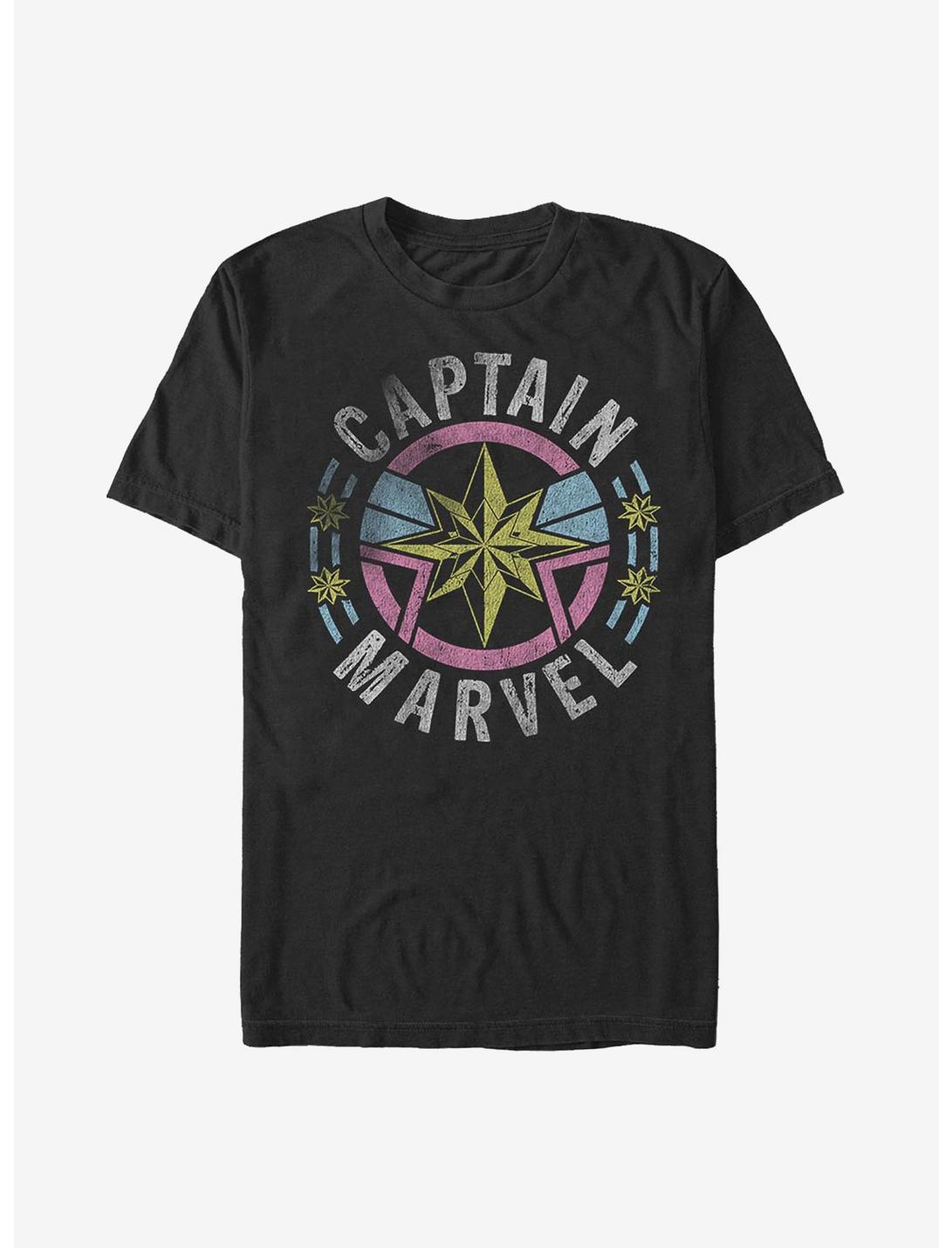 Marvel Captain Marvel 90's Logo T-Shirt, BLACK, hi-res