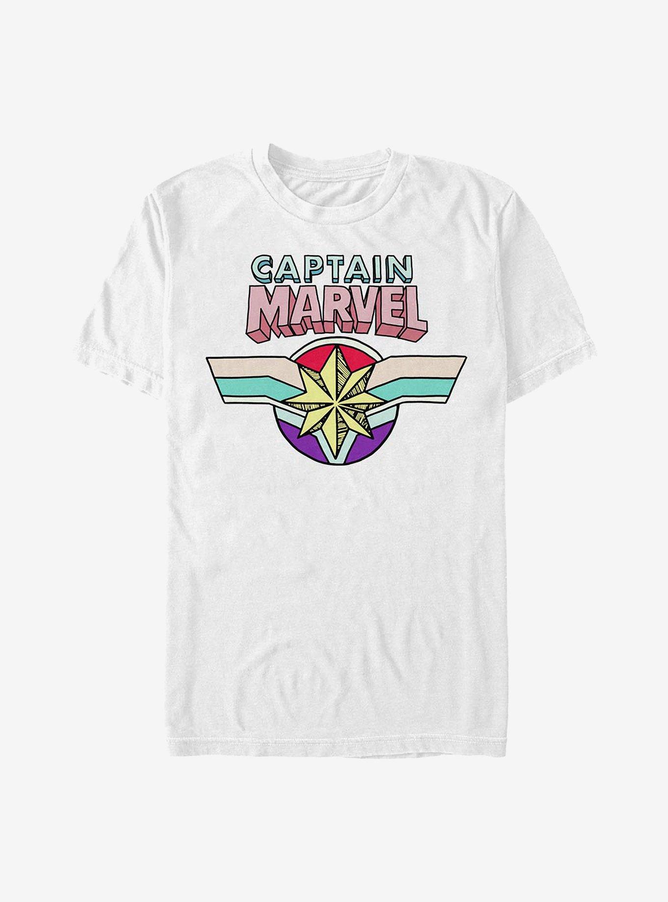 Marvel Captain Marvel Logo T-Shirt, WHITE, hi-res