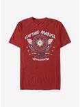 Marvel Captain Marvel Captain Plaque T-Shirt, RED, hi-res