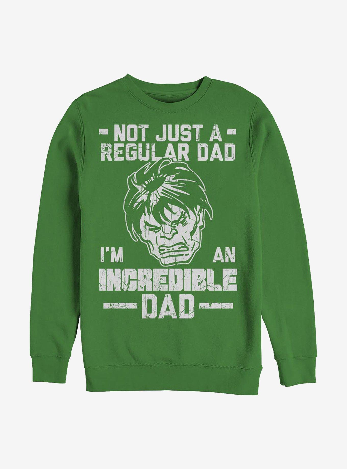 Marvel Hulk Incredible Dad Crew Sweatshirt, KELLY, hi-res