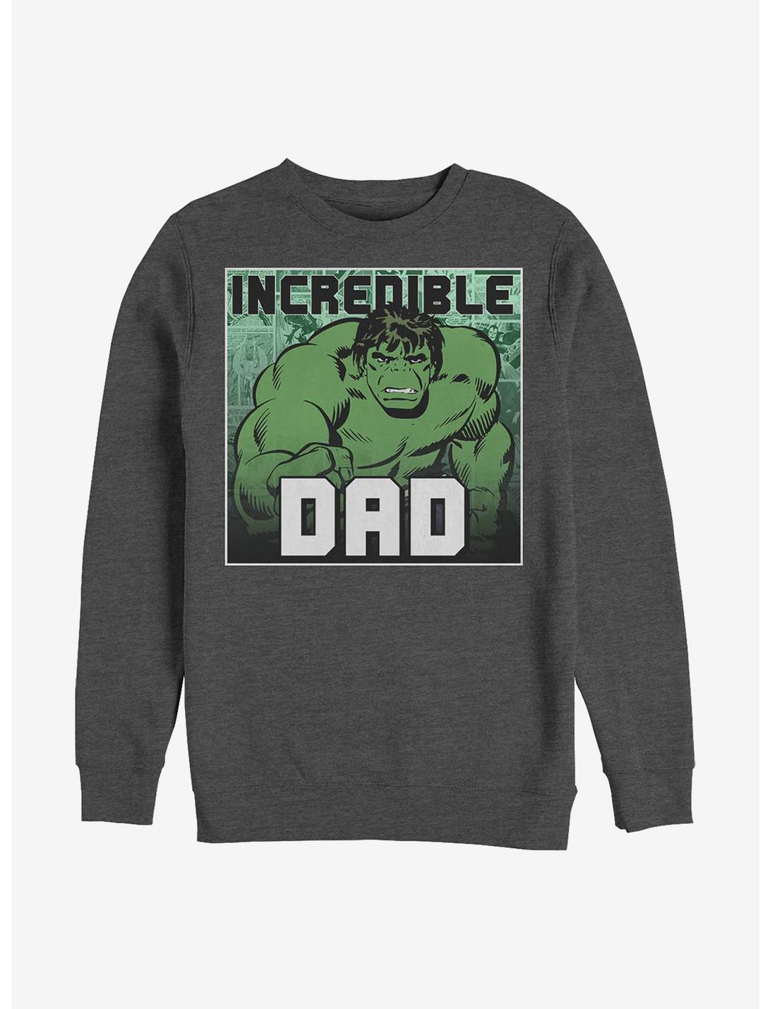 Marvel Hulk The Incredible Dad Crew Sweatshirt, CHAR HTR, hi-res