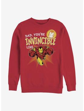 Marvel Iron Man Dad Invincible Like Iron Man Crew Sweatshirt, , hi-res