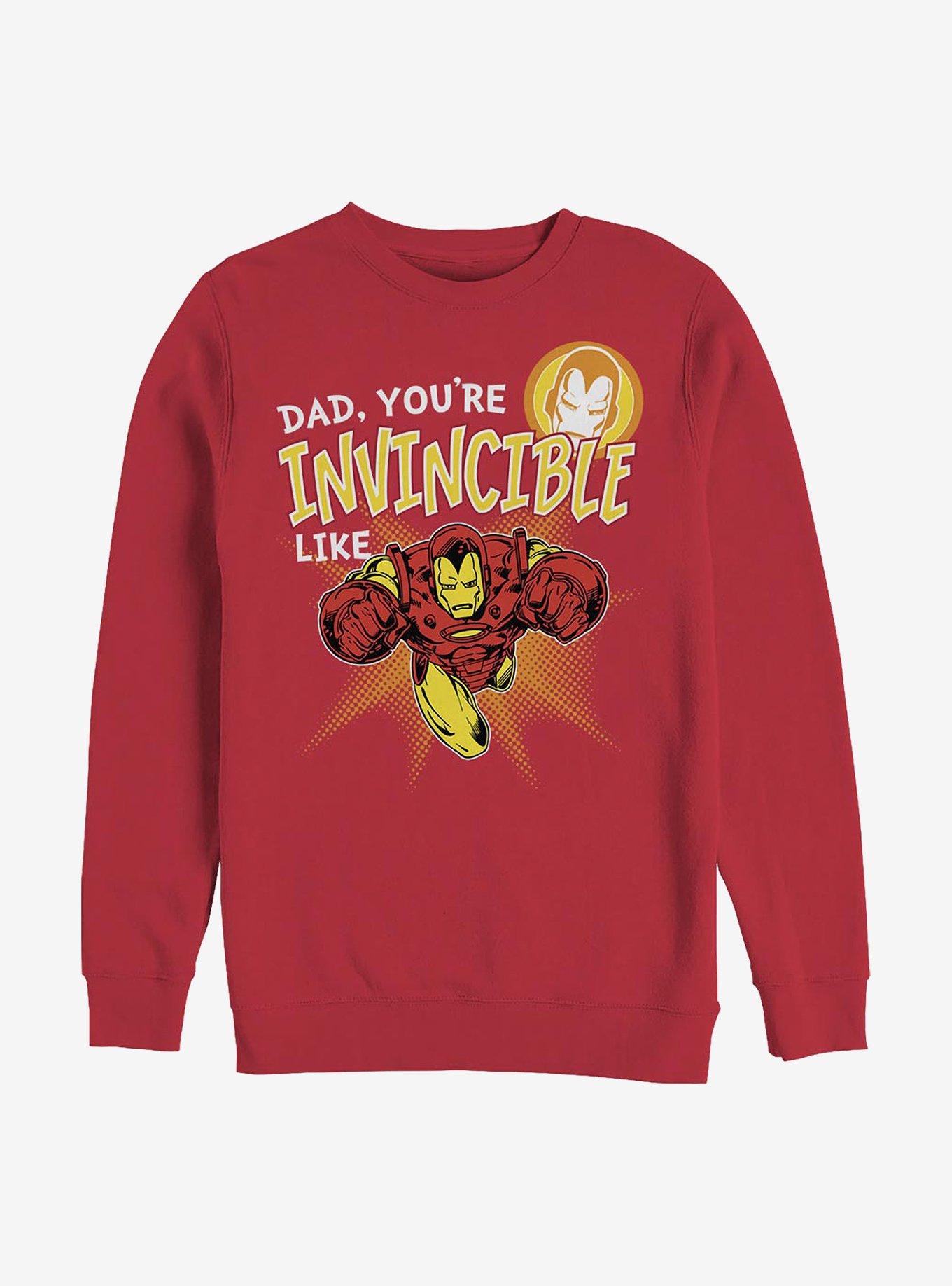Marvel Iron Man Dad Invincible Like Iron Man Crew Sweatshirt, , hi-res