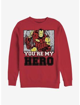 Marvel Iron Man Iron Hero Crew Sweatshirt, RED, hi-res
