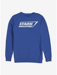 Marvel Iron Man Stark Logo Crew Sweatshirt, ROYAL, hi-res