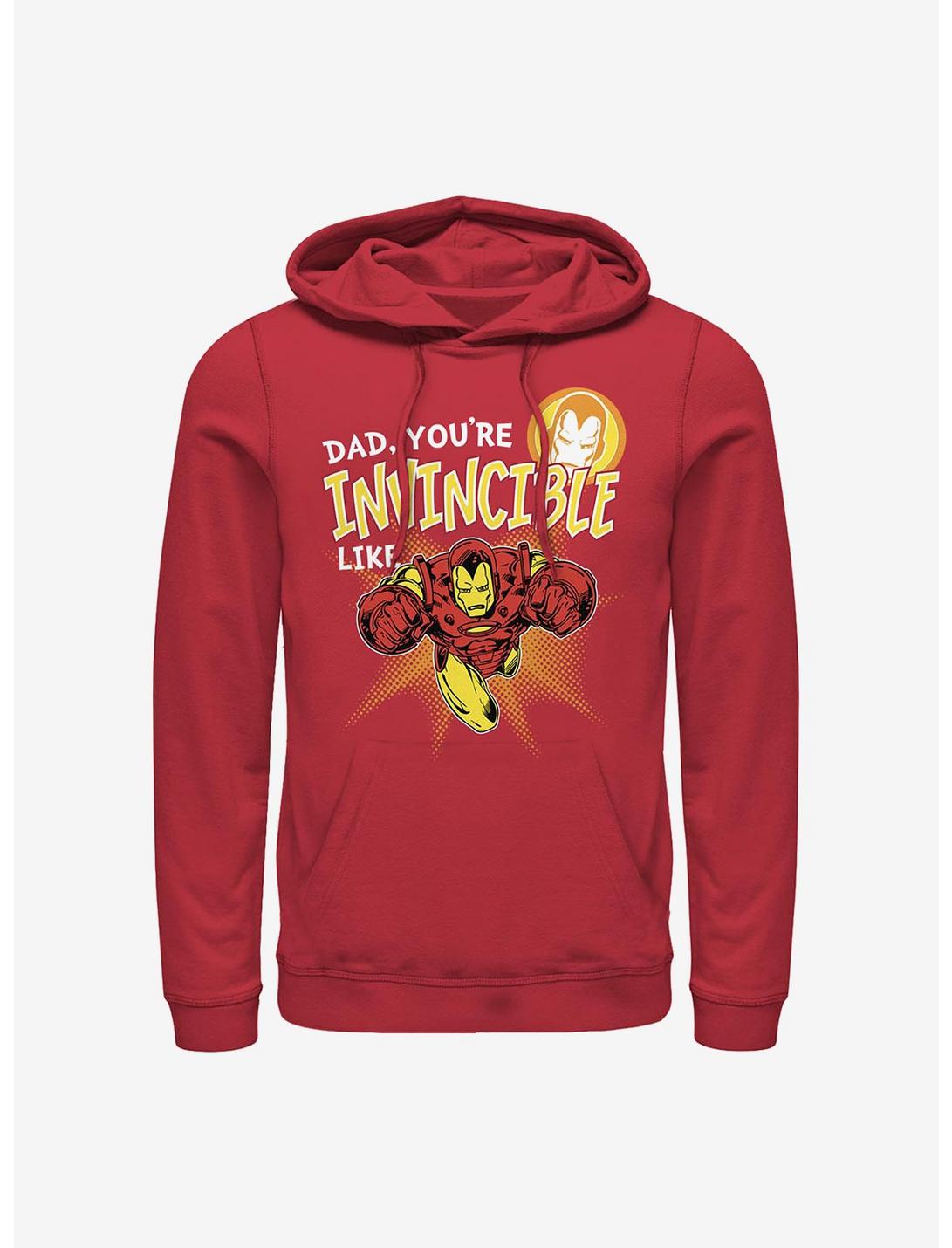 Marvel Iron Man Dad Invincible Like Iron Man Hoodie, RED, hi-res