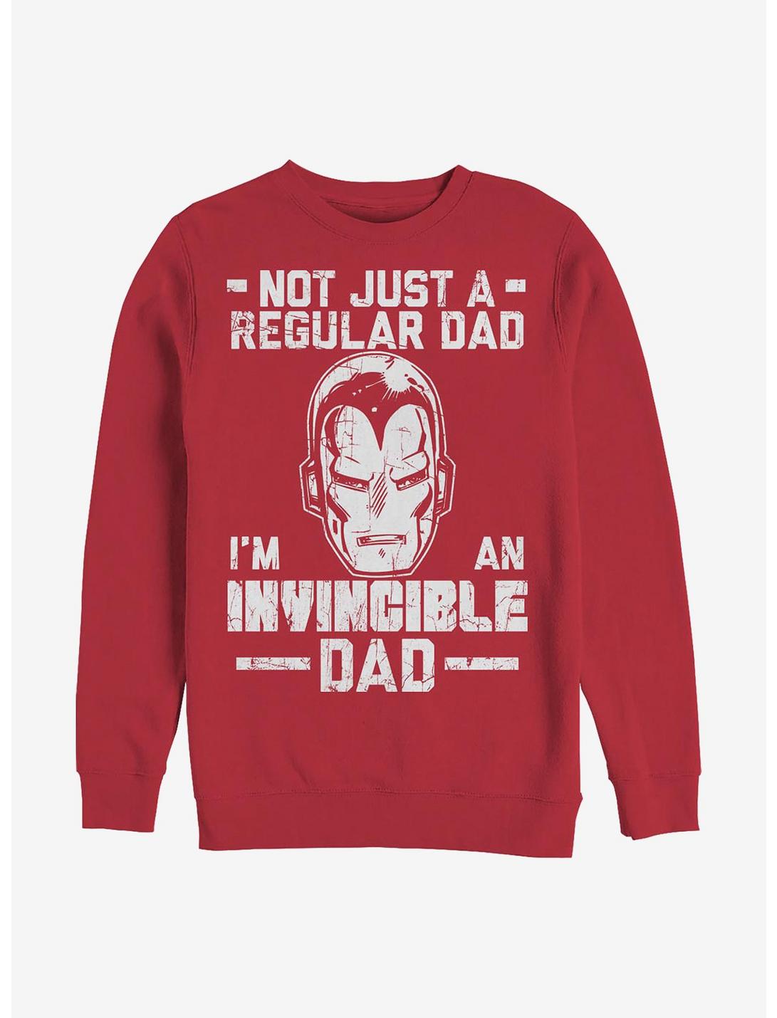 Marvel Iron Invincible Dad Crew Sweatshirt, RED, hi-res