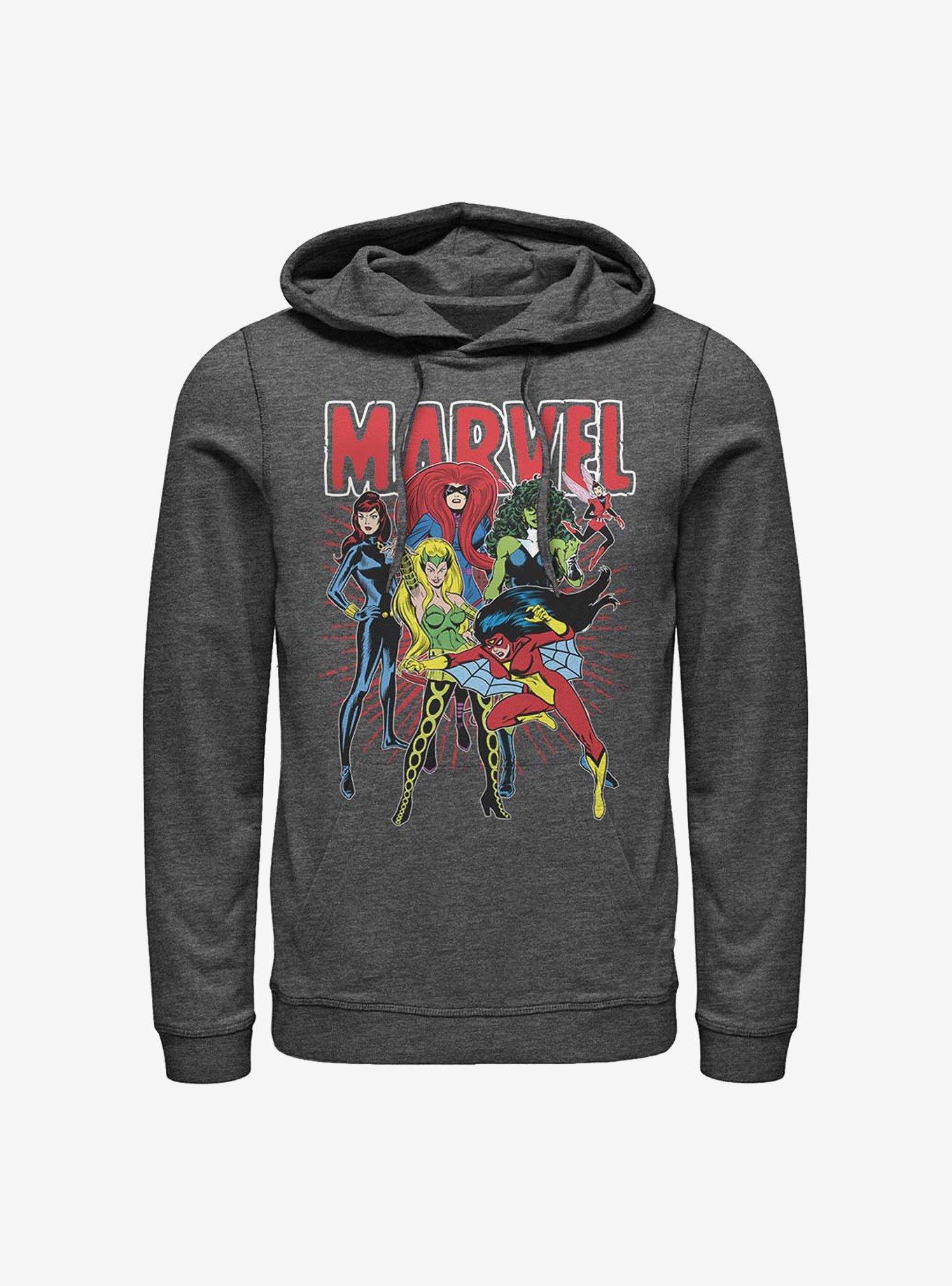 Marvel Heroes Hoodie, CHAR HTR, hi-res