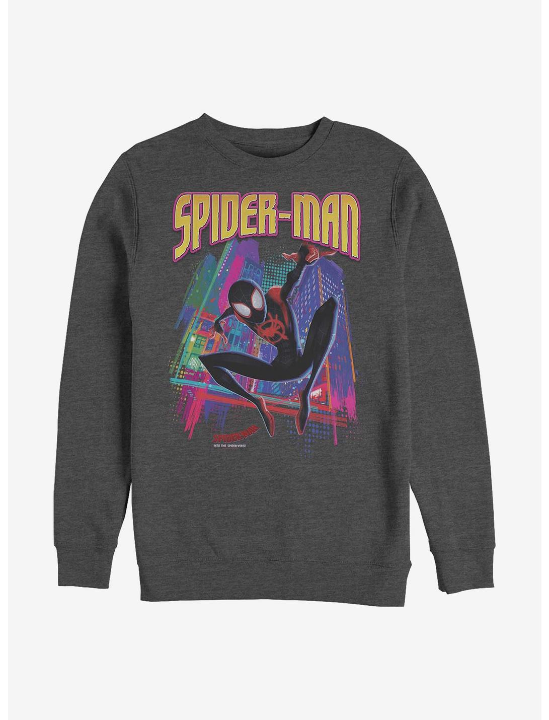 Marvel Spider-Man Tower Hero Crew Sweatshirt, CHAR HTR, hi-res