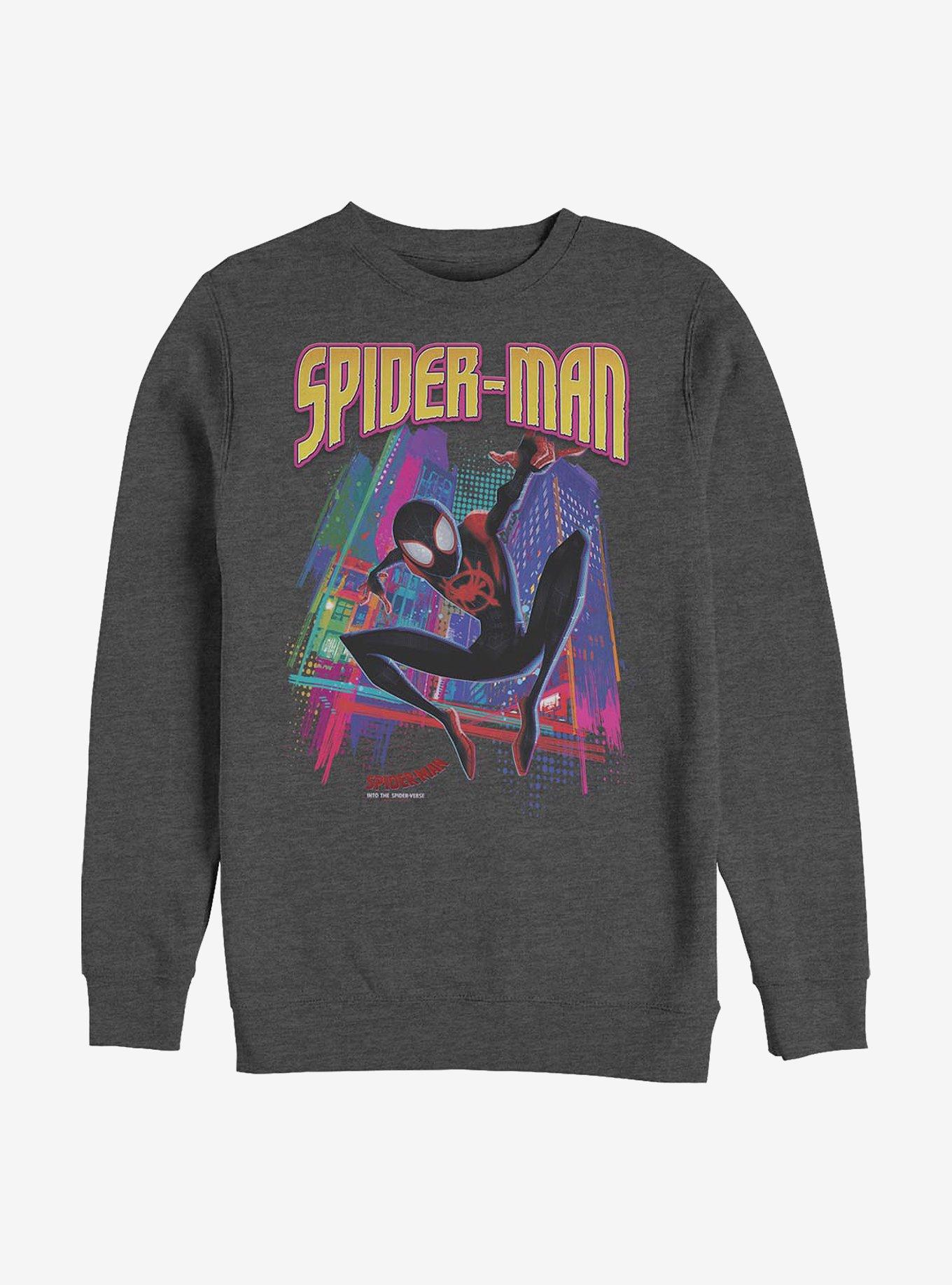 Marvel Spider-Man Tower Hero Crew Sweatshirt, CHAR HTR, hi-res