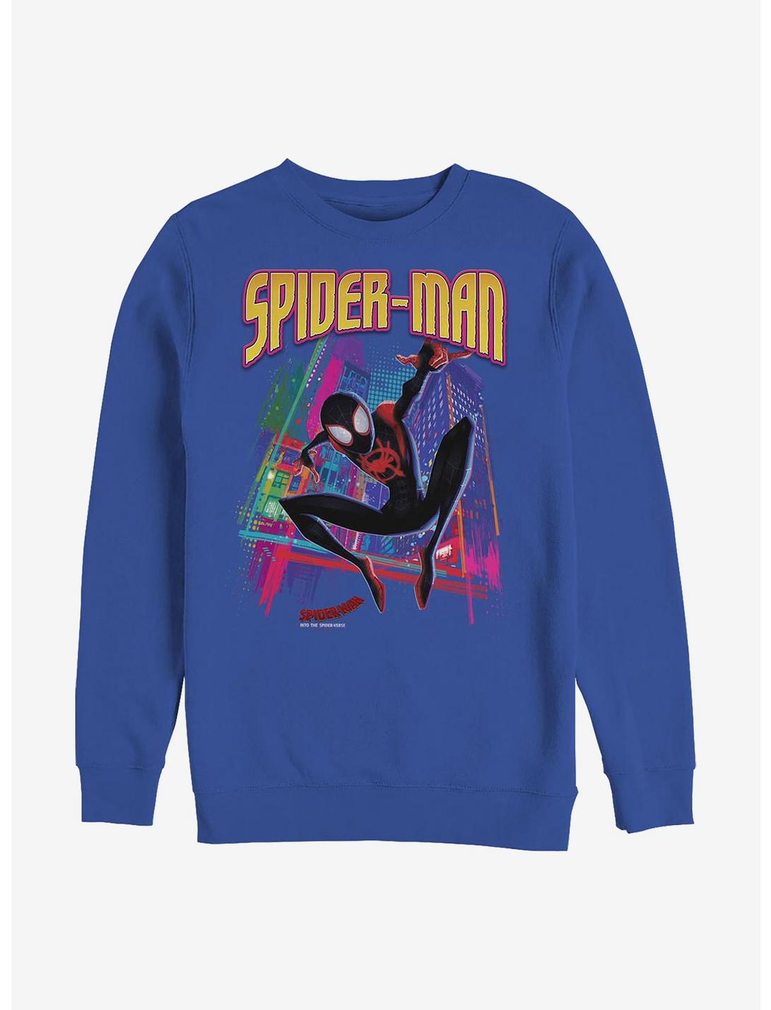 Marvel Spider-Man Tower Hero Crew Sweatshirt, ROYAL, hi-res
