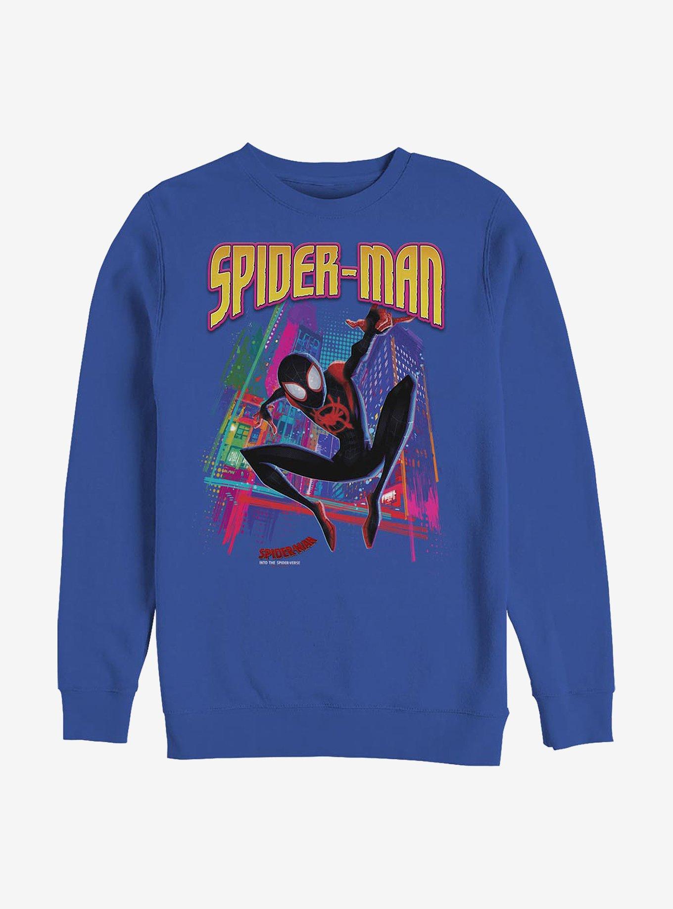 Marvel Spider-Man Tower Hero Crew Sweatshirt, ROYAL, hi-res