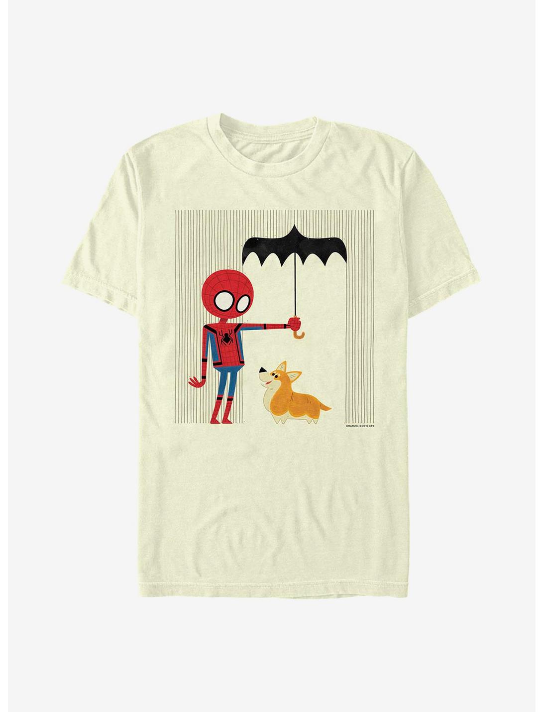 Marvel Spider-Man Corgi Rain T-Shirt, NATURAL, hi-res
