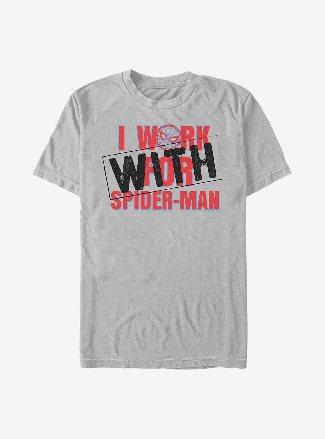 Marvel Spider-Man Work With Not For T-Shirt, SILVER, hi-res