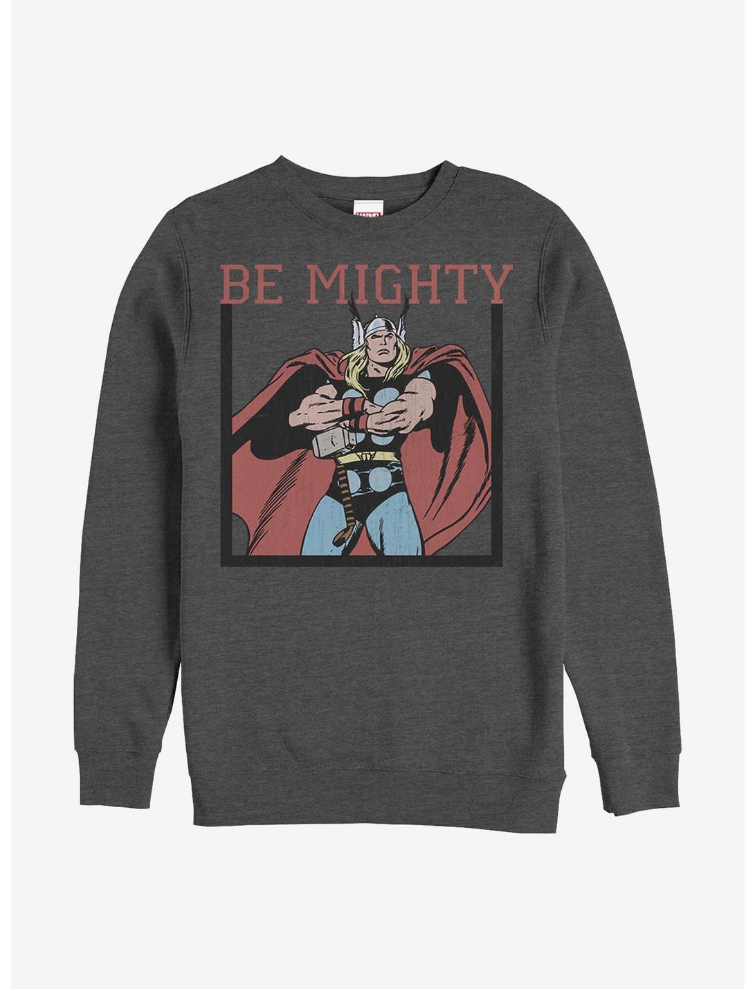 Marvel Thor Be Mighty Crew Sweatshirt, CHAR HTR, hi-res