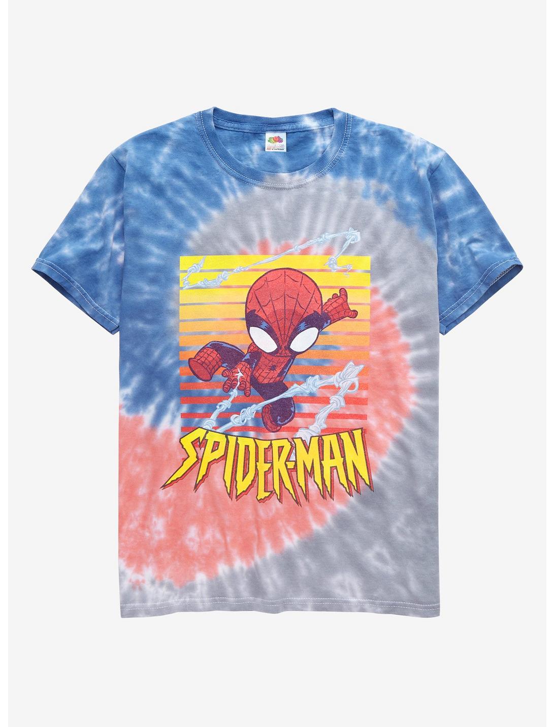 Spider-Man Sunset Youth Tie-Dye T-Shirt - BoxLunch Exclusive, TIE DYE, hi-res