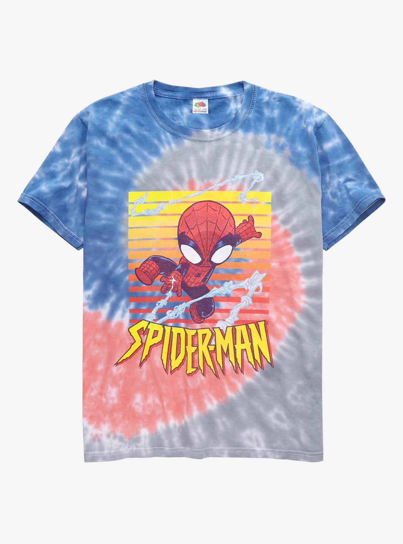 Spider-Man Sunset Youth Tie-Dye T-Shirt - BoxLunch Exclusive, TIE DYE, hi-res