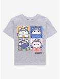 Nyaruto Team 7 Character Grid Toddler T-Shirt - BoxLunch Exclusive, HEATHER GREY, hi-res