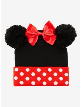 Disney Minnie Mouse Youth Pom Cuff Beanie - BoxLunch Exclusive, , hi-res