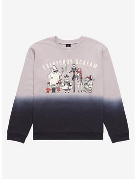 Disney The Nightmare Before Christmas Everybody Scream Group Portrait Dip-Dye Youth Crewneck - BoxLunch Exclusive, , hi-res