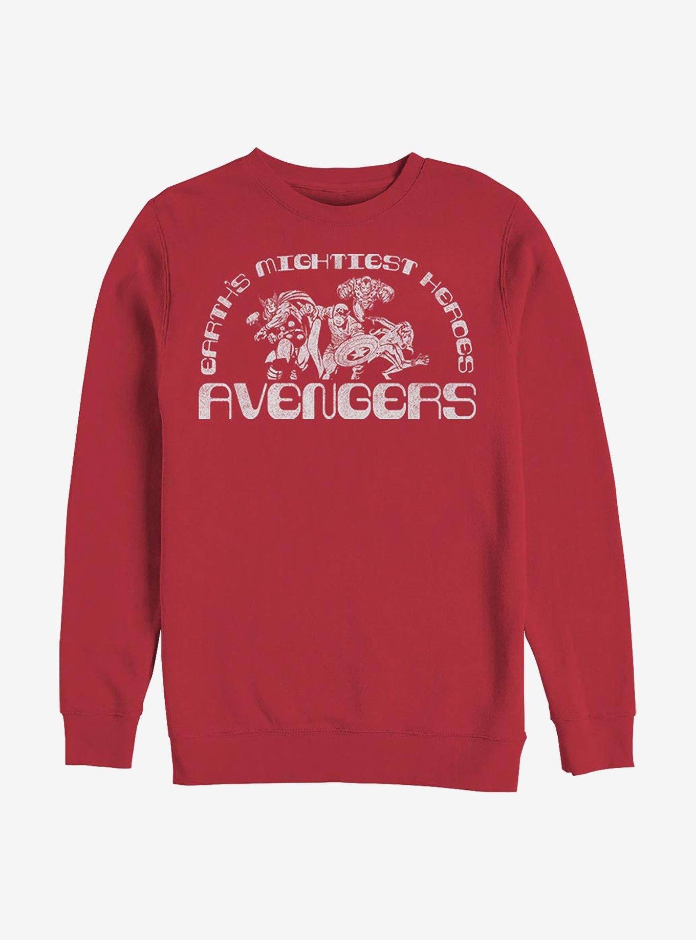 Marvel Avengers Mightiest Heroes Crew Sweatshirt, RED, hi-res