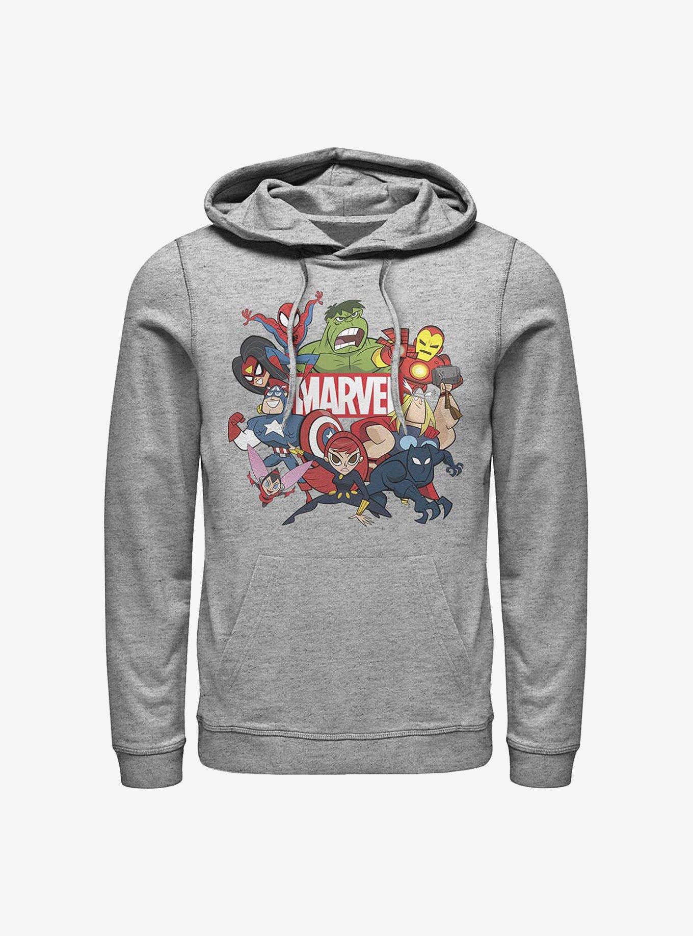 Marvel Avengers Group Marvel Retro Hoodie, ATH HTR, hi-res