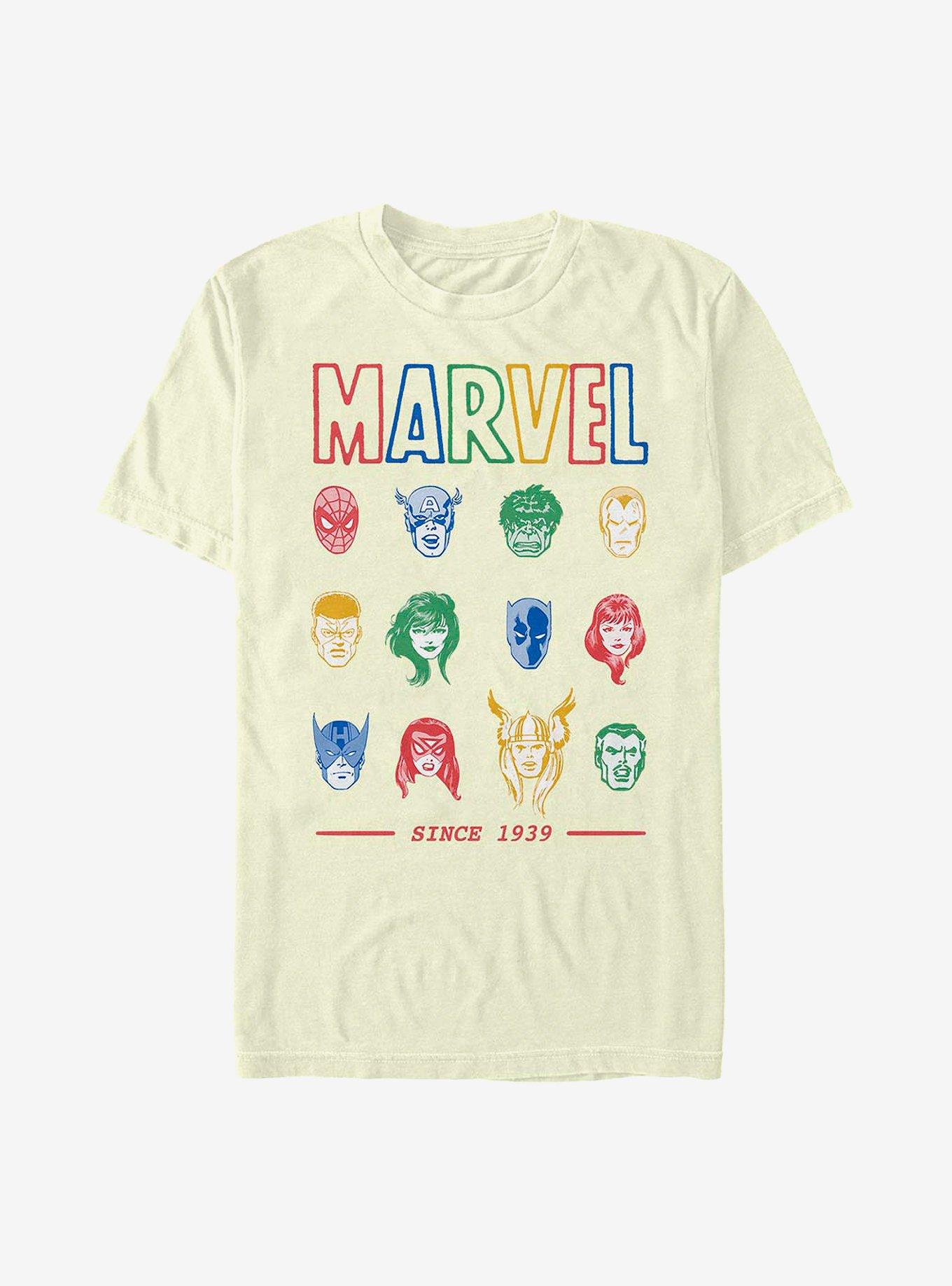 Marvel Avengers Primary Faces T-Shirt, NATURAL, hi-res