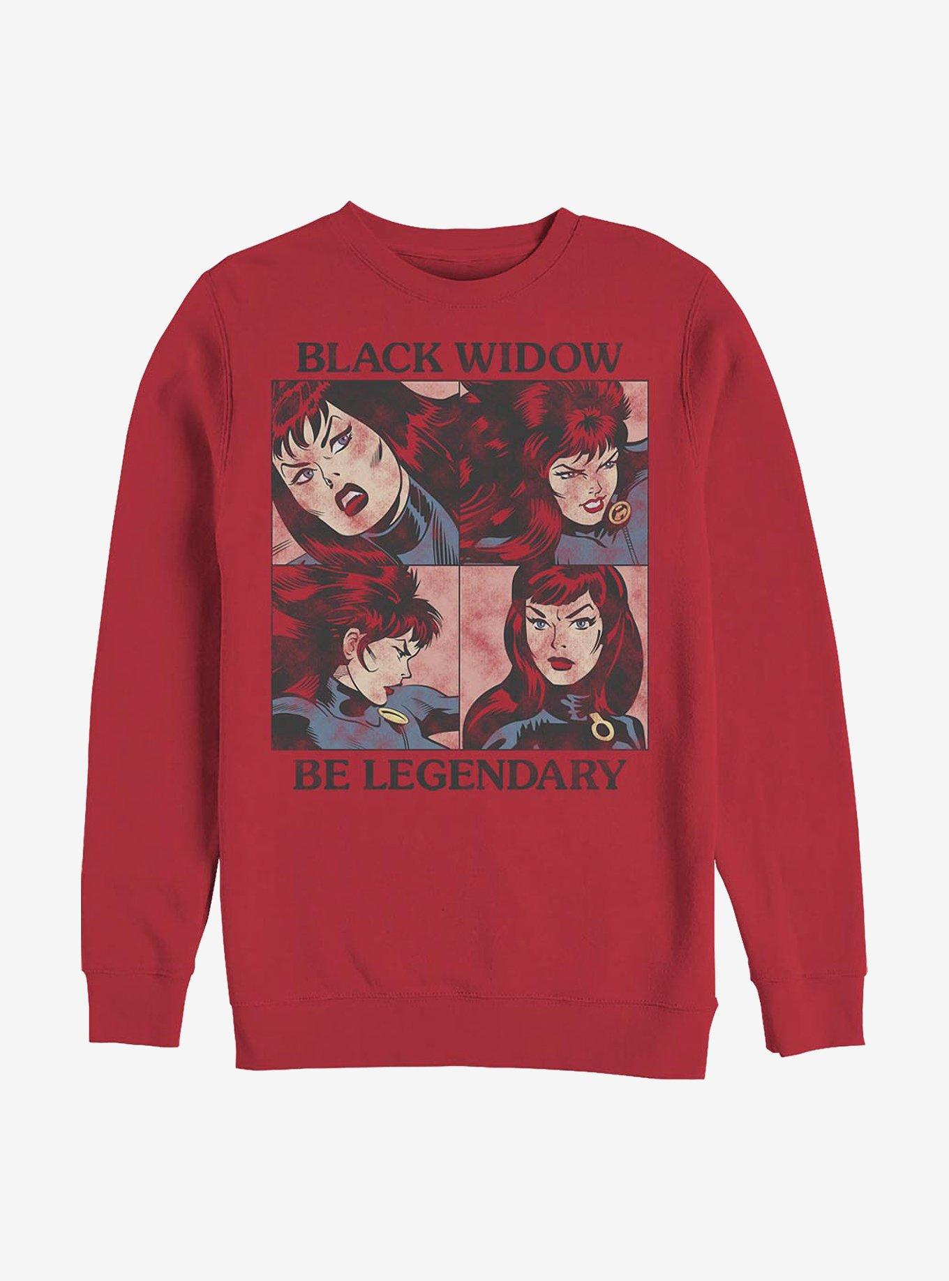 Marvel Black Widow Crew Legendary Box Up Crew Sweatshirt, RED, hi-res