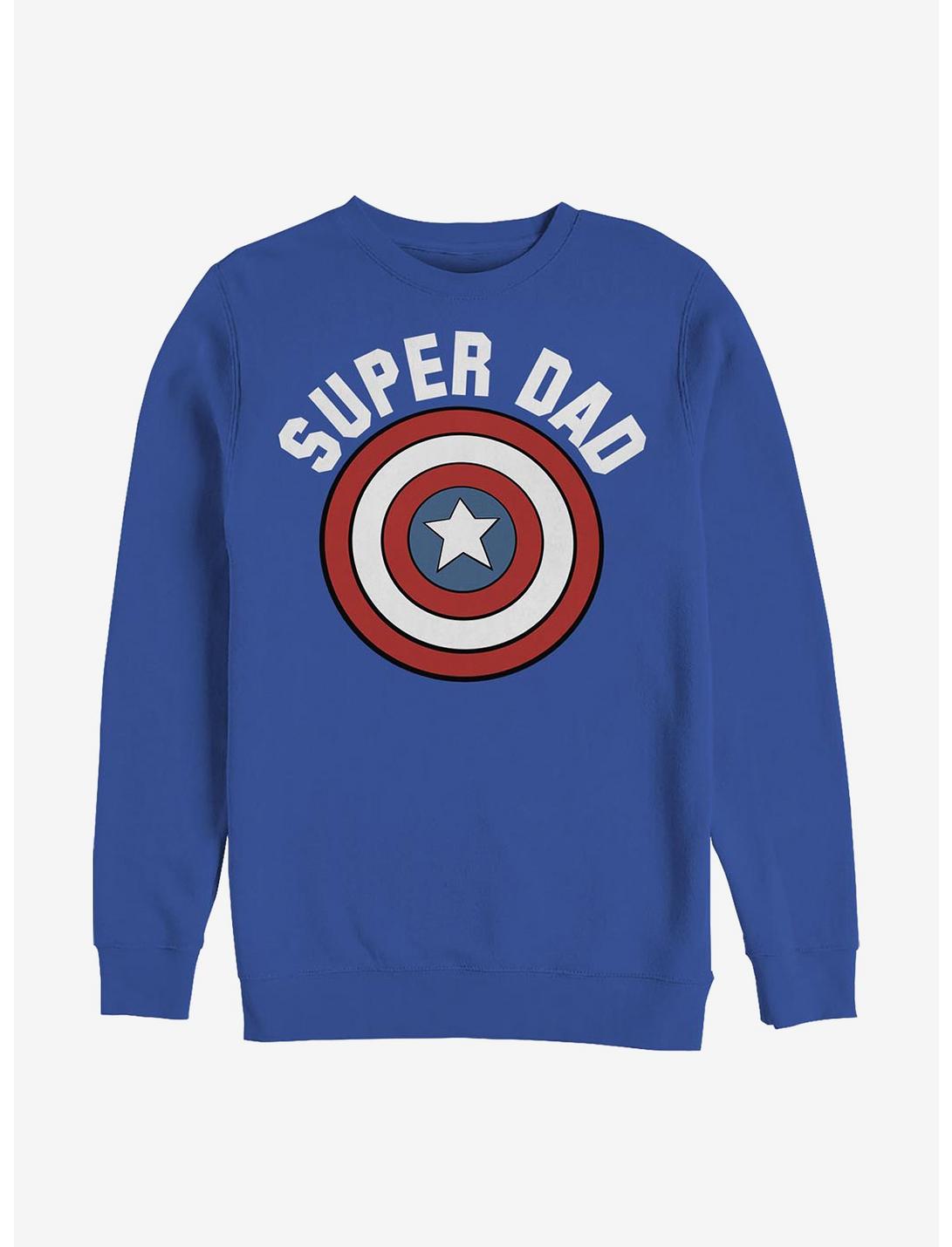 Marvel Captain America Super Dad Crew Sweatshirt, ROYAL, hi-res