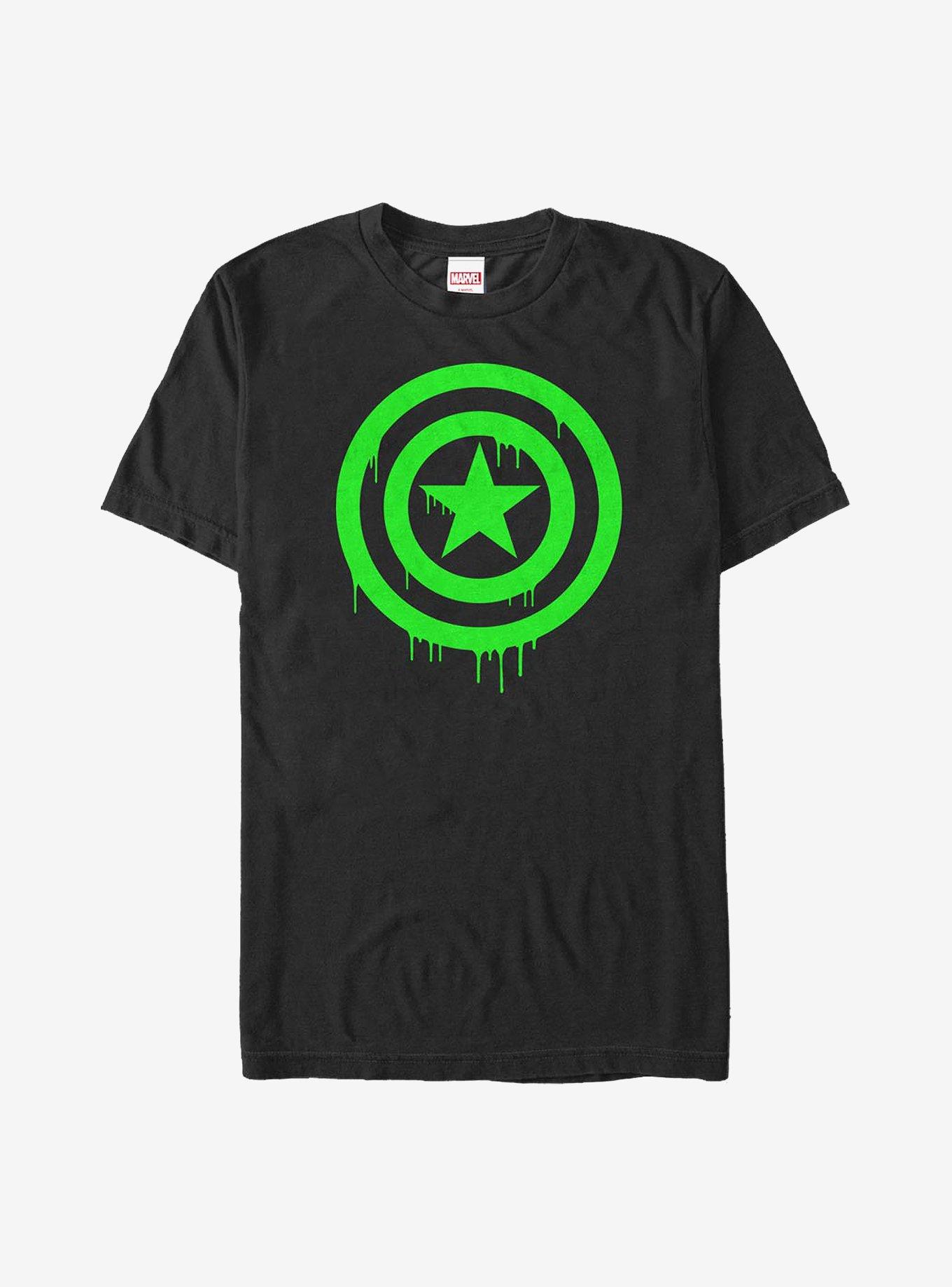 Marvel Captain America Oozing Shield T-Shirt, BLACK, hi-res